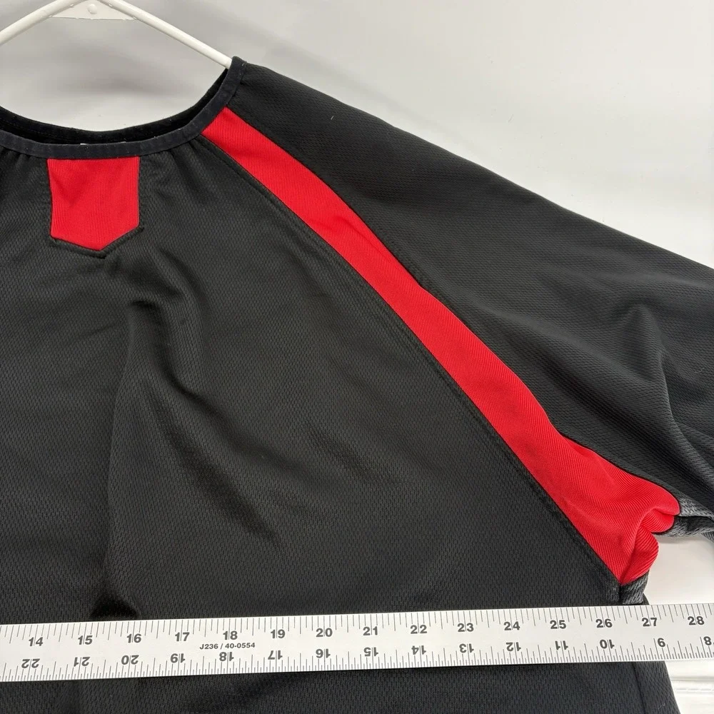 Vintage 90s Rawlings Black and Red Warm Up Jersey Performance Baseball Men XXL